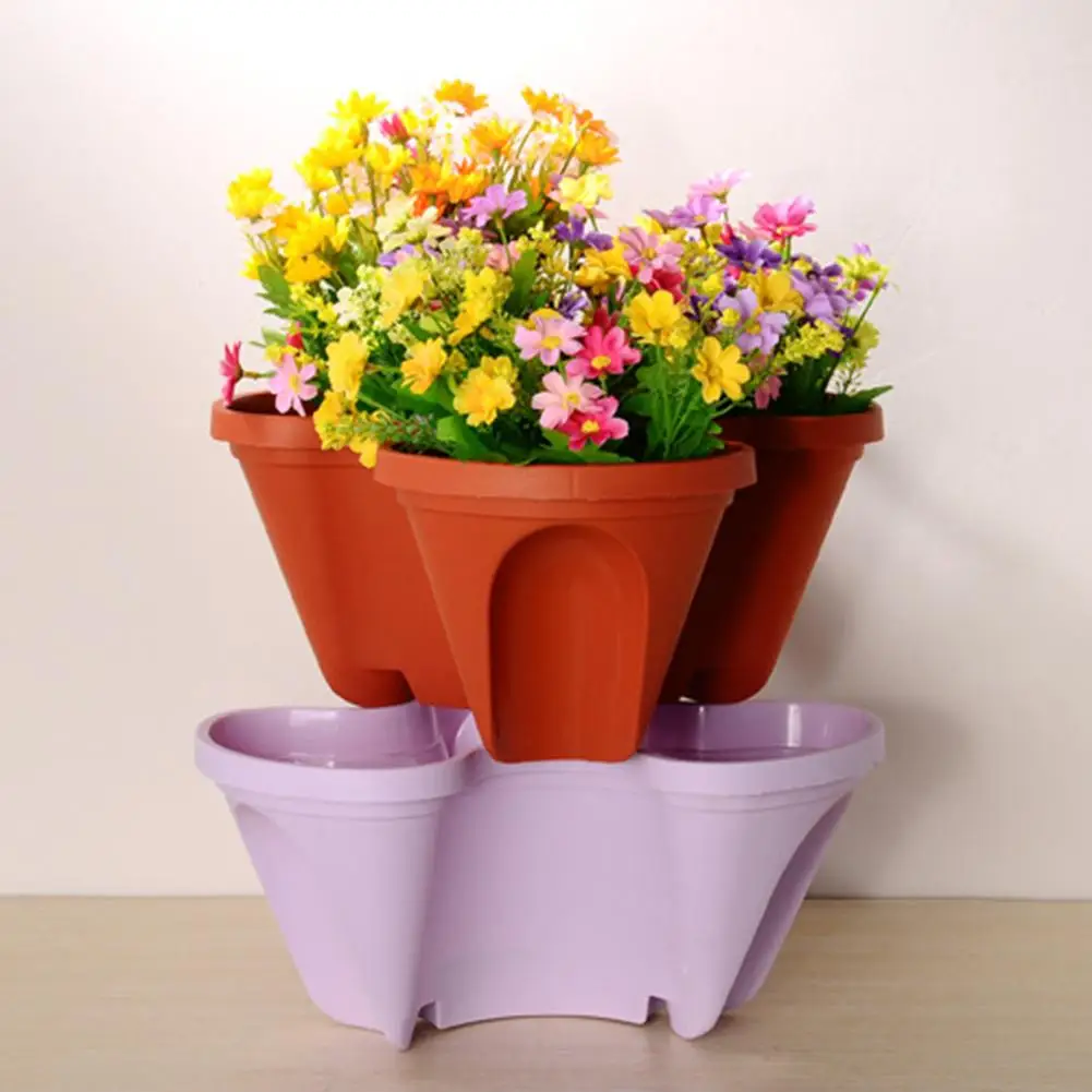 

Plastic Stackable Vertical Flower Plant Pot Holder Garden Planter Decor Planter Box for Succulents Garden Supplies Home Decor