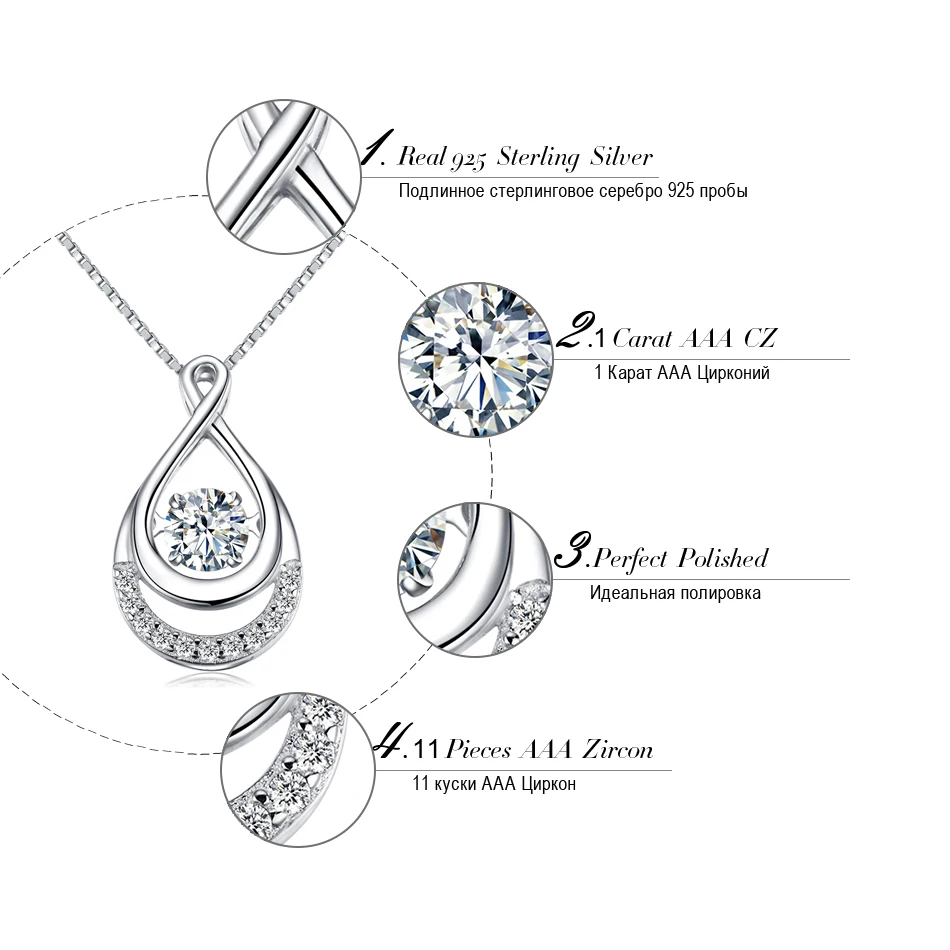 Женское ожерелье из серебра 925 пробы с подвеской в виде капли воды|pendant drop|pendant with