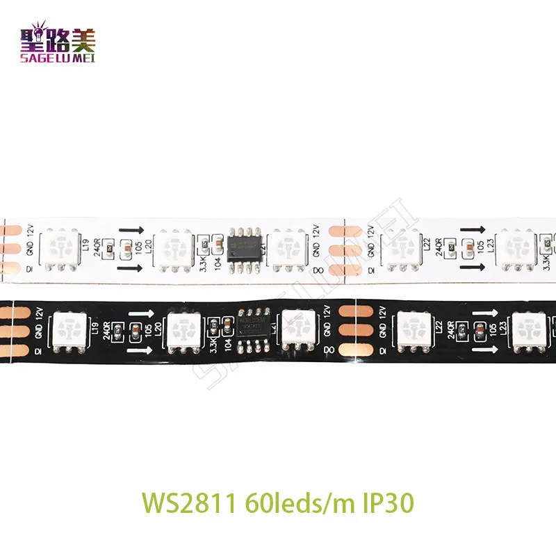DC12V 5 м WS2811 Светодиодная Пиксельная полоса света Rgb полноцветная 5050 лента Гибкая