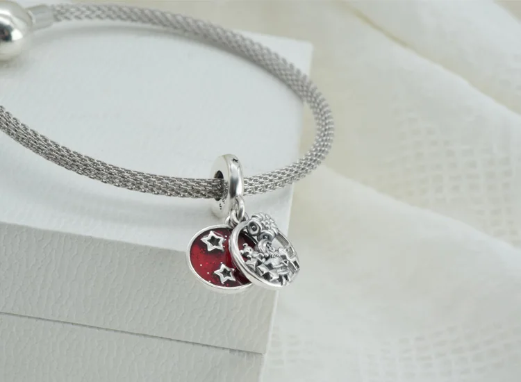 

Hot Sale Winter 925 Sterling Silver Bead Santa Claus Charm Fit Original Pandora Charms Bracelet Women Christmas Jewelry Gift