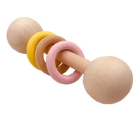 organic wood montessori styled baby rattle perfect grasping teething toy for toddlers natural wood safety paint