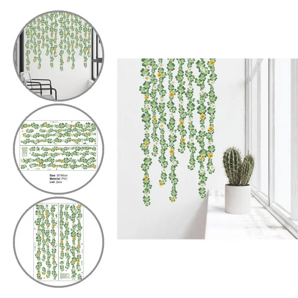 

Fashion Wall Sticker Anti-Fade Long Lasting Ivy Leaves Wall Sticker Wall Mural Wall Mural 2Pcs