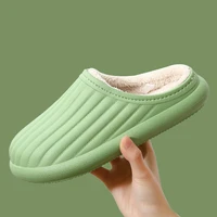 women slippers large size 45 new warm indoor household couple cotton slippers eva waterproof thick platform non slip home shoes