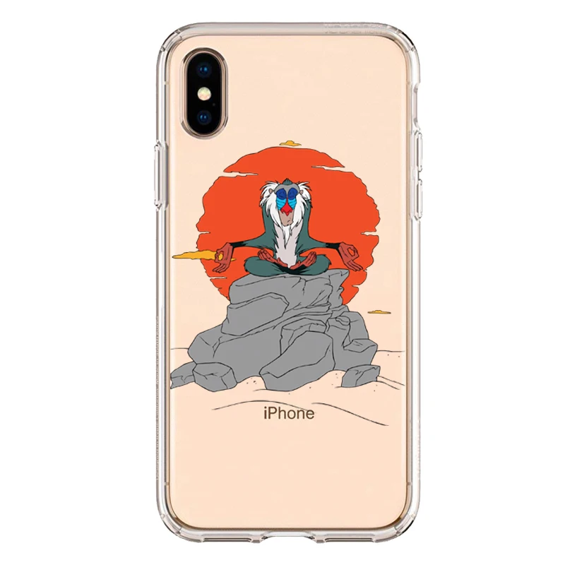 TPU Милый мягкий силиконовый чехол из ТПУ с изображением короля льва Simba для телефона iPhone XS MAX 6 6S 7 8 Plus X XR прозрачный чехол - Цвет: TPU