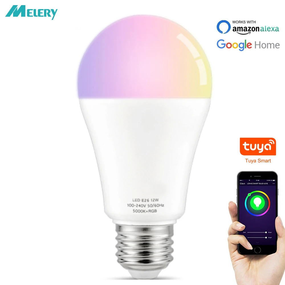 WiFi умный светодиодный светильник лампочки E26 E27 12 Вт RGB холодный теплый белый цвет