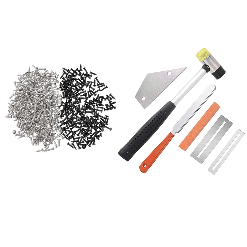 200 Pcs Bass And Guitar Pickguard Screws & 1 Set Guitar Tool Kit, Guitar Fret Crowning File