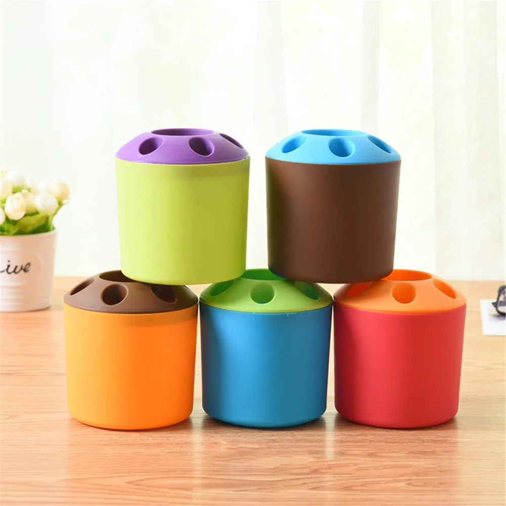 

1PCS Creative Porous Toothpaste Toothbrush Holder Bathroom Supplies Multi-function Desktop Home Office Pen Storage Holder
