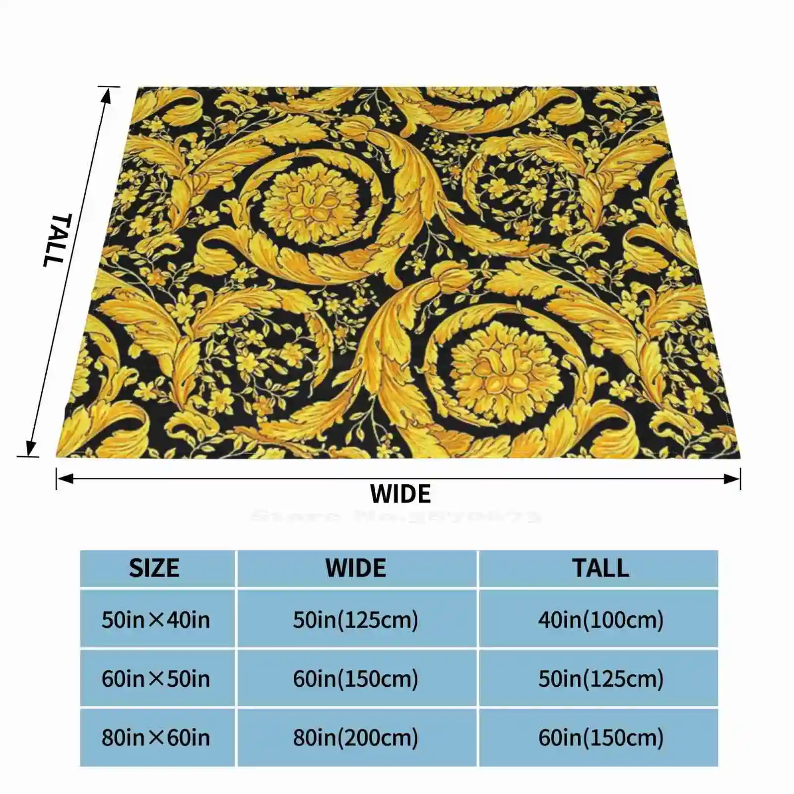 Мягкое фланелевое одеяло с золотым цветочным узором креативного дизайна легкое