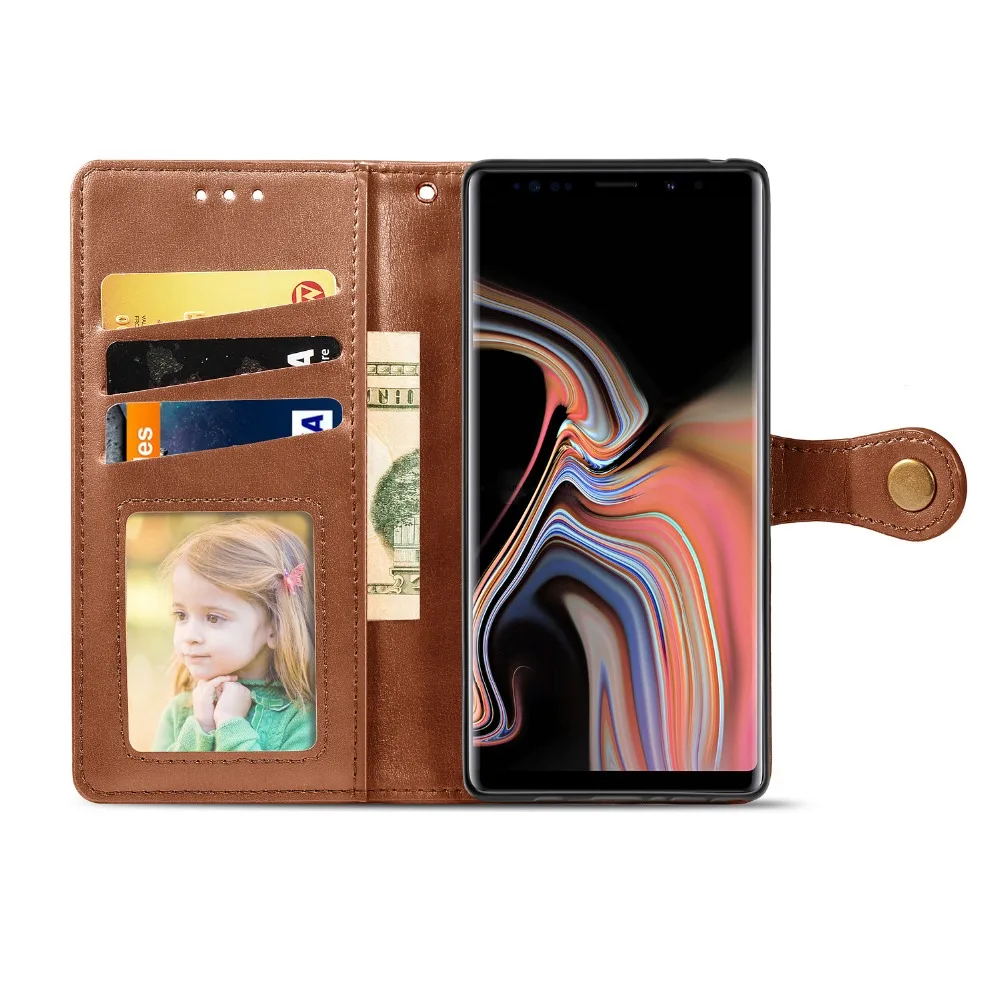Business Flip Leather Wallet Cover Case For Samsung Galaxy A10 A20 A40 A50 A70 M10 S8 S9 S10e S10 Plus Note 8 9 10 Pro J2 Prime