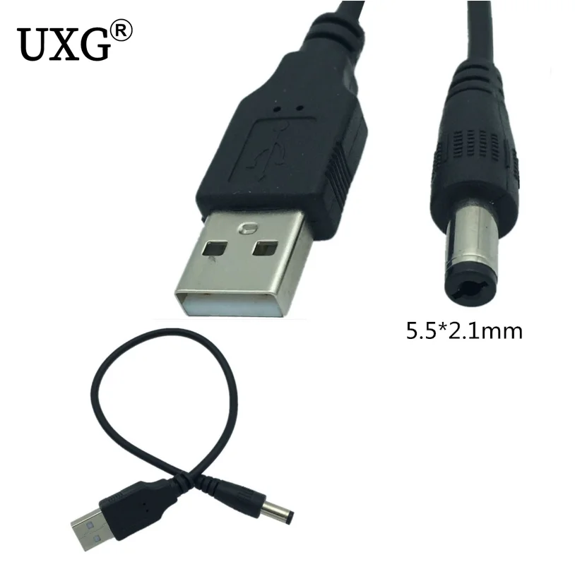 

1pcs USB 2.0 Type A Male to DC 5.5 mm/2.1 mm 5 Volt DC Power Supply Socket Charging Adapter Connector Cable 25cm