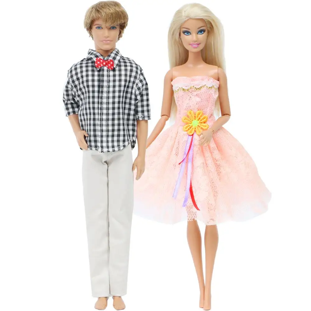 2 шт./компл. Кукольное платье для пары повседневная одежда Одежда куклы Барби