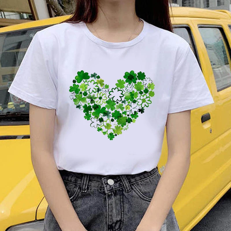 

Fashion casual white T-shirt Women's T-shirt sweet heart funny printed T-shirt Harajuku graphic T-shirt short sleeve