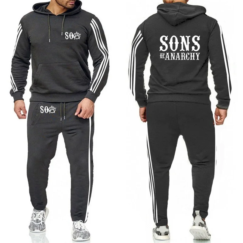 

2 шт., мужская хлопковая спортивная одежда с принтом SOA Sons of анархии