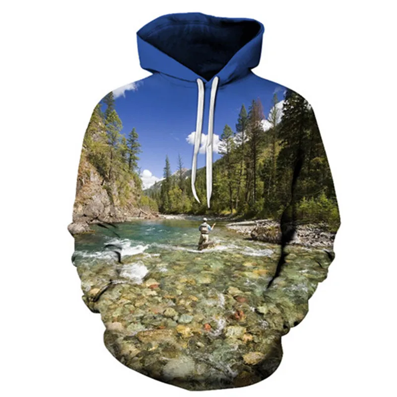 

3d peixes tropicais hoodies engraados para fishinger fisherman men manga longa camisolas com capuz streetwear hip hop jaquetas