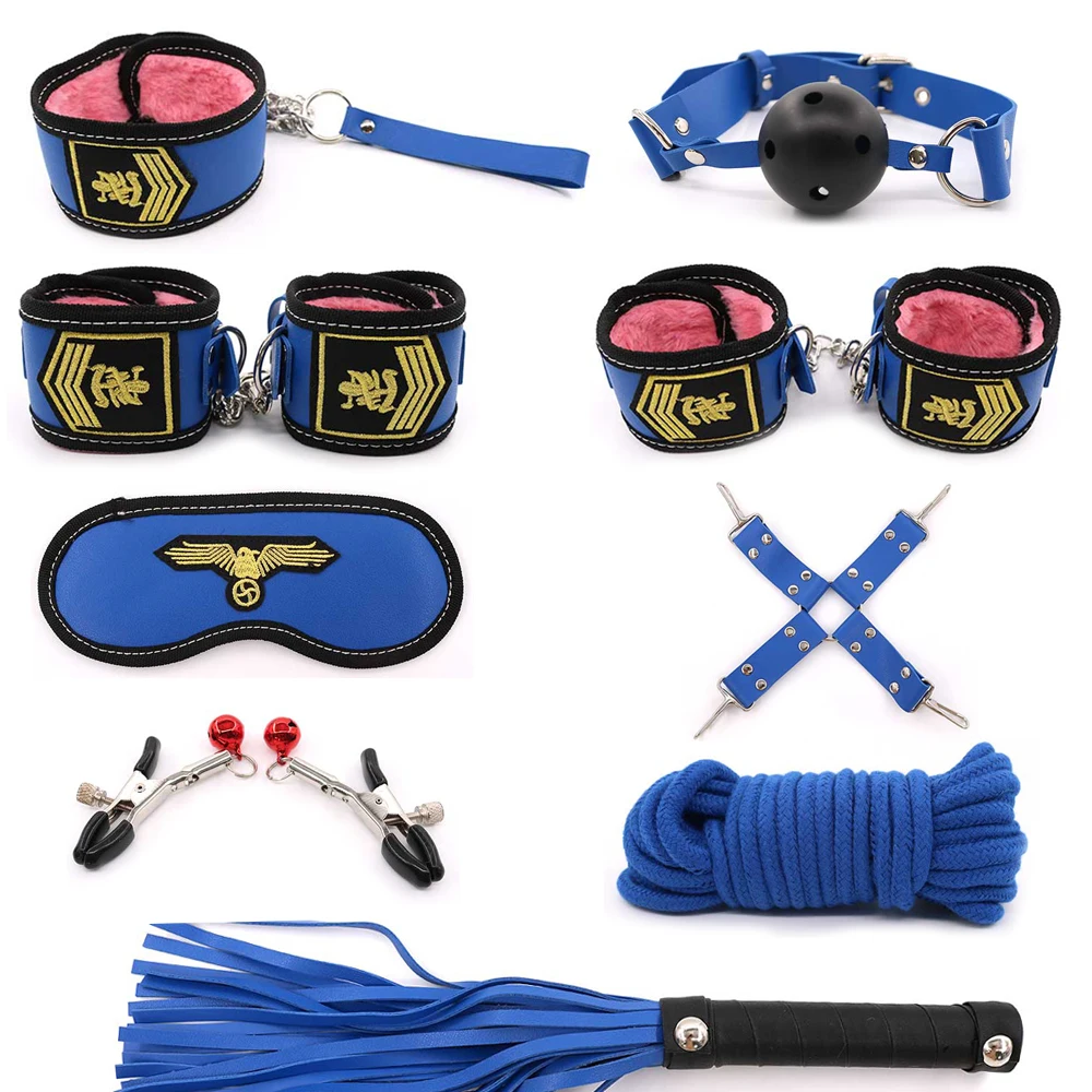 SM игровой набор для взрослых секс игрушки кожаные слинги с наручниками мяч хлыст