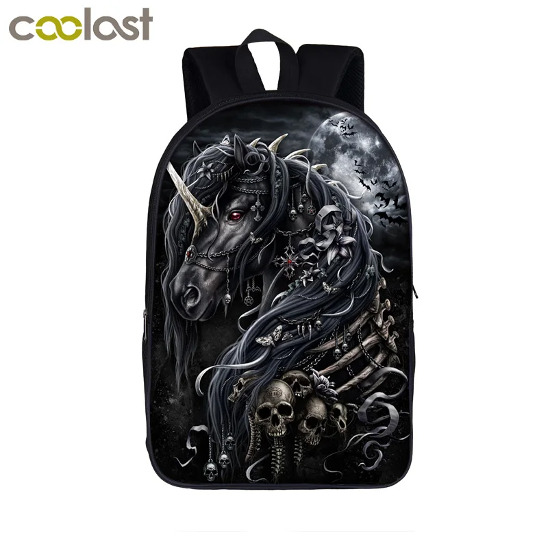 Детский Школьный рюкзак Dark Unicorn Для мальчиков и девочек готический ученический