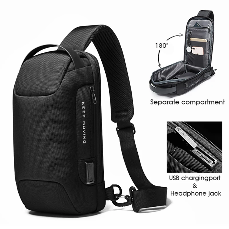2020 New Anti-theft Multifunction Crossbody Bag Shoulder Messenger Bags Male Waterproof Short Trip Chest Bag Pack  for Men
