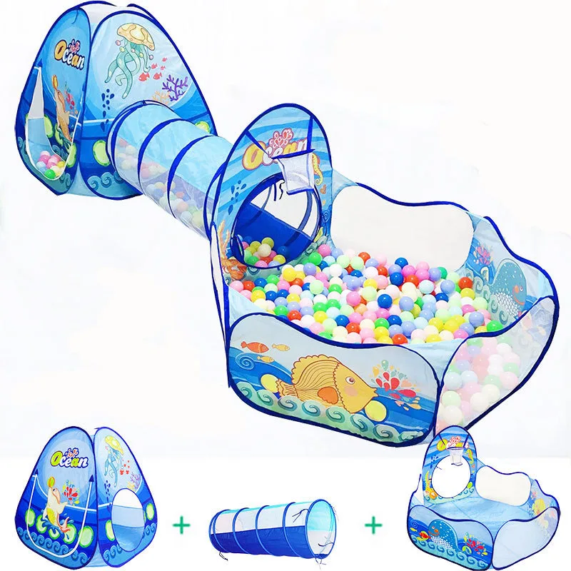 

Portable 3 in 1 Tent Playpen Ocean Ball Pool Baby Tipi Playground Tent Crawling Tunnel Kids Fence Play House Baby Toys Gift