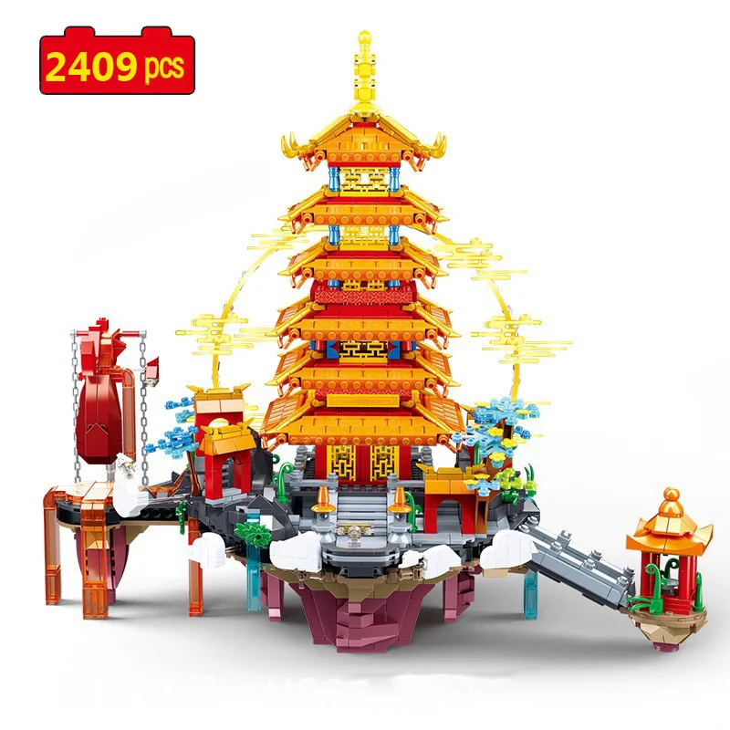 Создатель города серии Восточная мифология история &quotPengLaiGe&quot древнее здание DIY