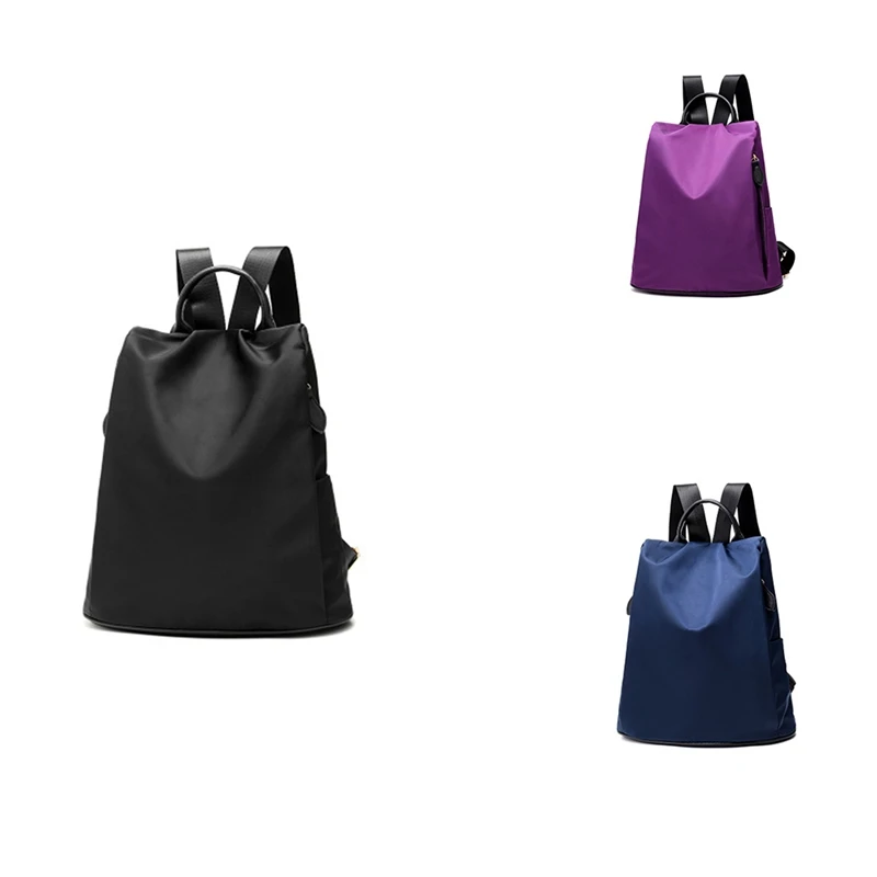 

NEW-Ladies Anti-Theft All-Match Backpack Fashion Leisure Travel Solid Color School Bag Backpack