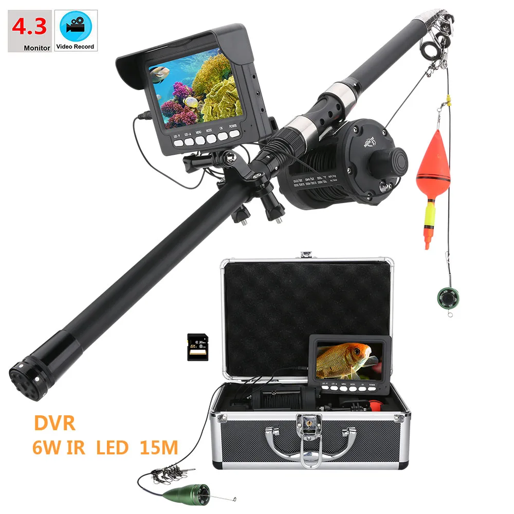 

MAOTEWANG 4.3" Inch HD DVR Recorder Color Monitor Aluminum alloy Underwater Fishing Video Camera Kit 6W IR LED Lights