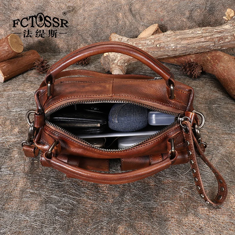 2019 FCTOSSR женская сумка с ручками сверху из натуральной кожи наплечная мессенджер
