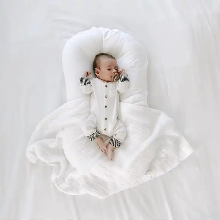 

75*45cm Newborn Baby Lounger Portable Baby Nest Infant Cotton Cradle Crib Bed Baby Travel Bed
