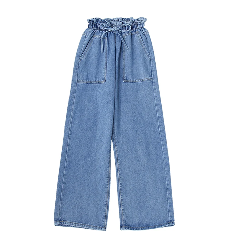 

Эластичные джинсы с высокой талией, женские джинсовые брюки, Осень-зима 2020, модные прямые брюки, женская одежда, повседневные брюки