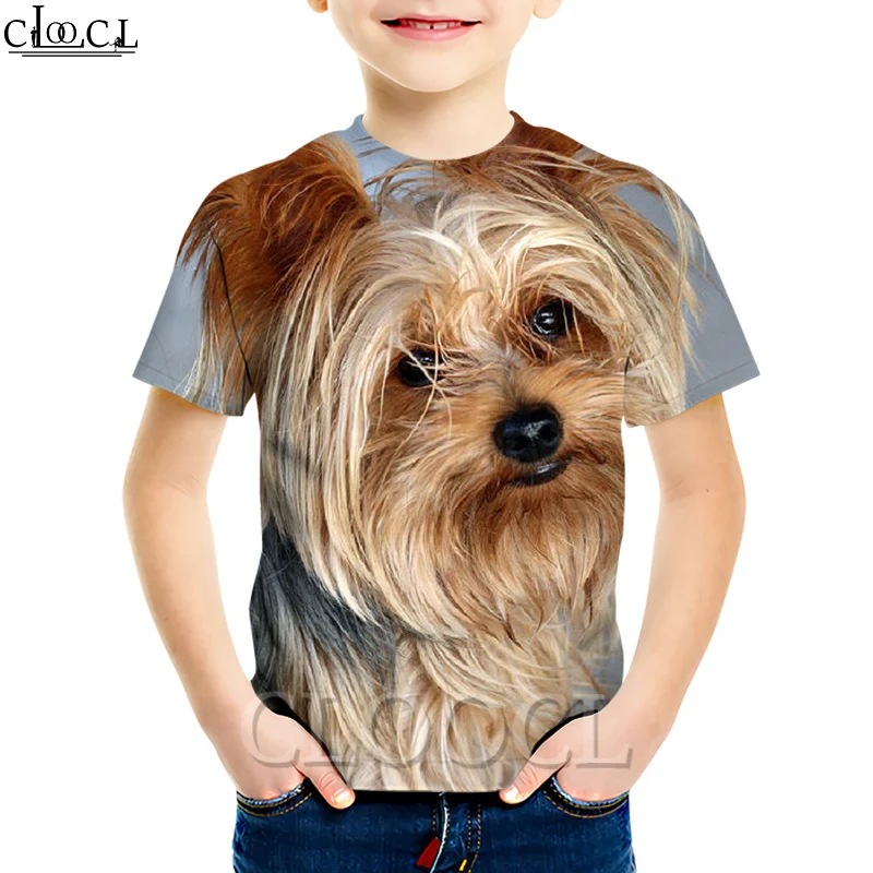 Детские футболки CLOOCL с изображением животных собаки йоркширского терьера