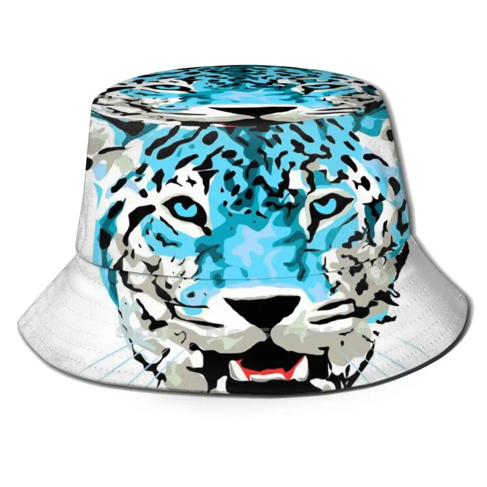 

Tiger Blue Eyes Bucket Hat Sunscreen Hats Tiger Leopard Creative Claws Animal Love Animal Welfare Animal Lover Threatened