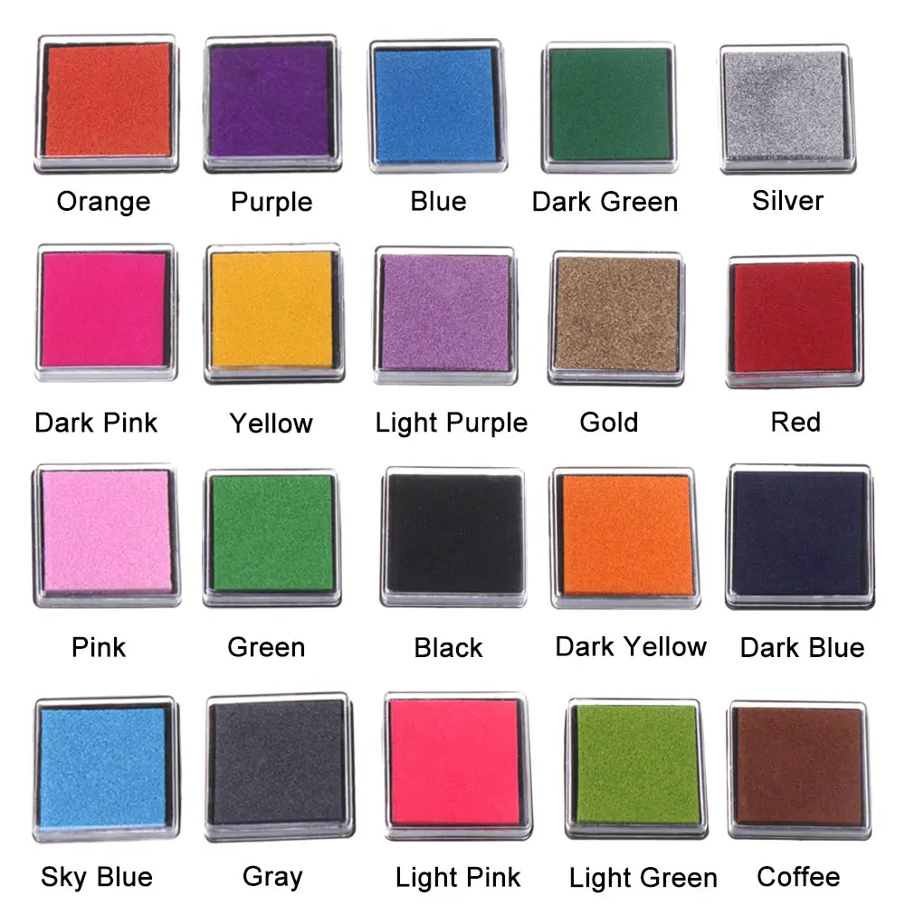 

20 Colors Cute Inkpad Craft Oil Based DIY Ink Pads for Sponge Stamps Fabric Scrapbooking Decor Fingerprint Seal Stamp Pad 2021