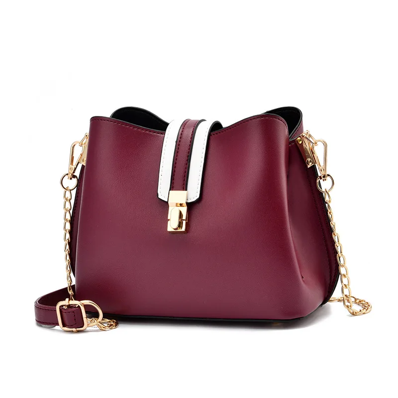 2020 new women's bag fashion shoulder pu leather messenger simple portable ladies bucket | Багаж и сумки
