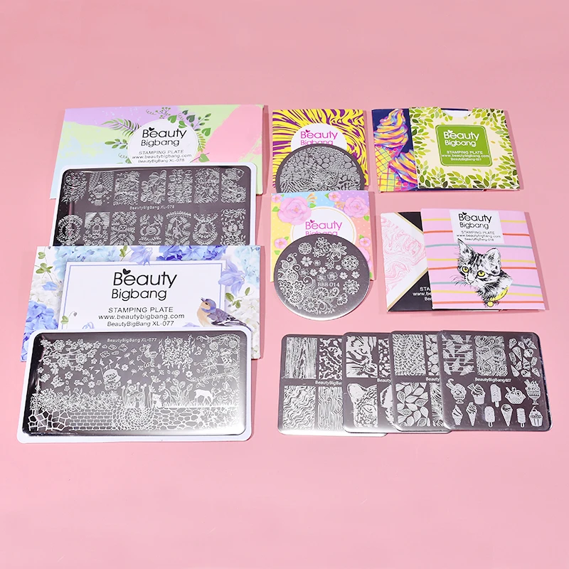 

8pcs/set Rectangle Nail Stamping Plates Nail Template Vine Leaf Animal Stamp Nail Art Stamp Image Template