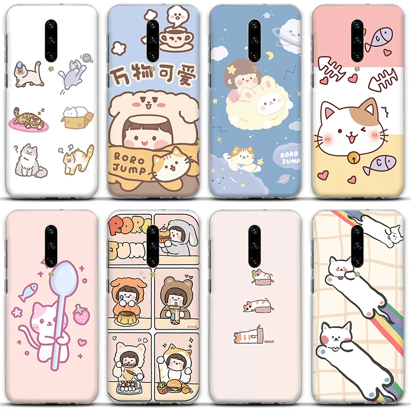 

Силиконовый чехол с мультяшным котом для oneplus 8 7t 7 pro, роскошный бампер для oneplus 9 pro 6 6t 8t 5 t, чехол