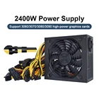 Блок питания для майнинга мощностью 2400 Вт, 8GPU для майнинга ETH биткоинов, с автоматическим термоконтролем блока питания вентилятора, линия графической карты