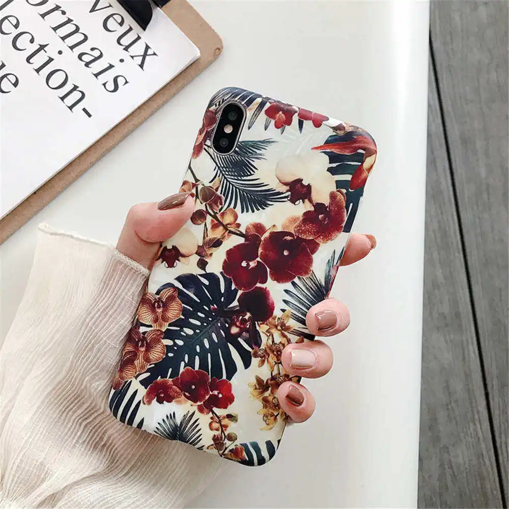 Платье в стиле ретро с цветочным узором чехол для iphone X XR 7 8 плюс Чехол Силиконовый мягкий матовый чехол для телефона чехол s для iphone 11 Pro XS Max, 6 S, 6 Plus, чехол Крышка