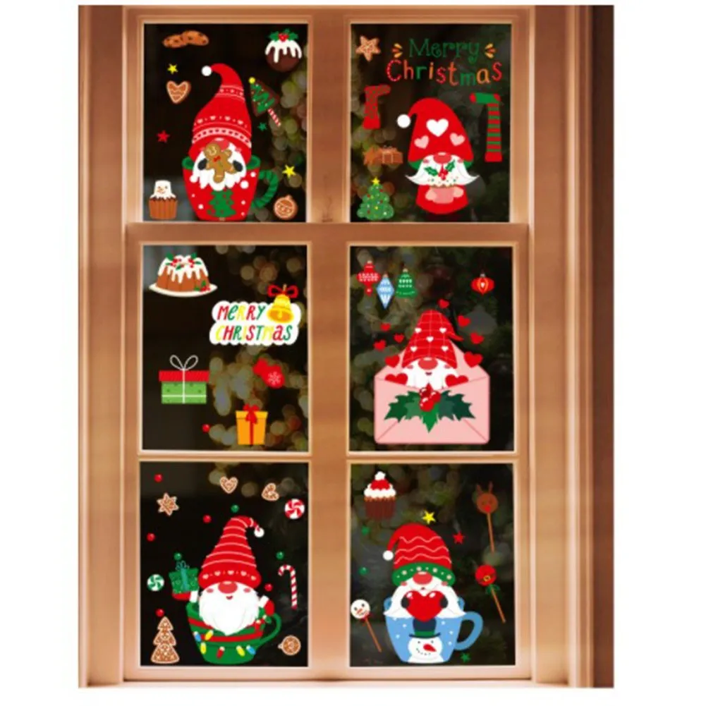 

Christmas Casement Window Stickers Merry Christmas Decor For Home Christmas Wall Sticker Kids Room Wall Decals New Year Stickers