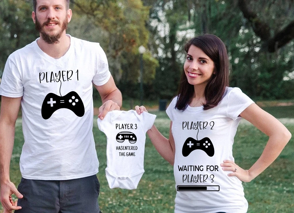 Детская игрушка 1 игрок 2 Wahtching для игрока 3 Смешные парные футболки беременных