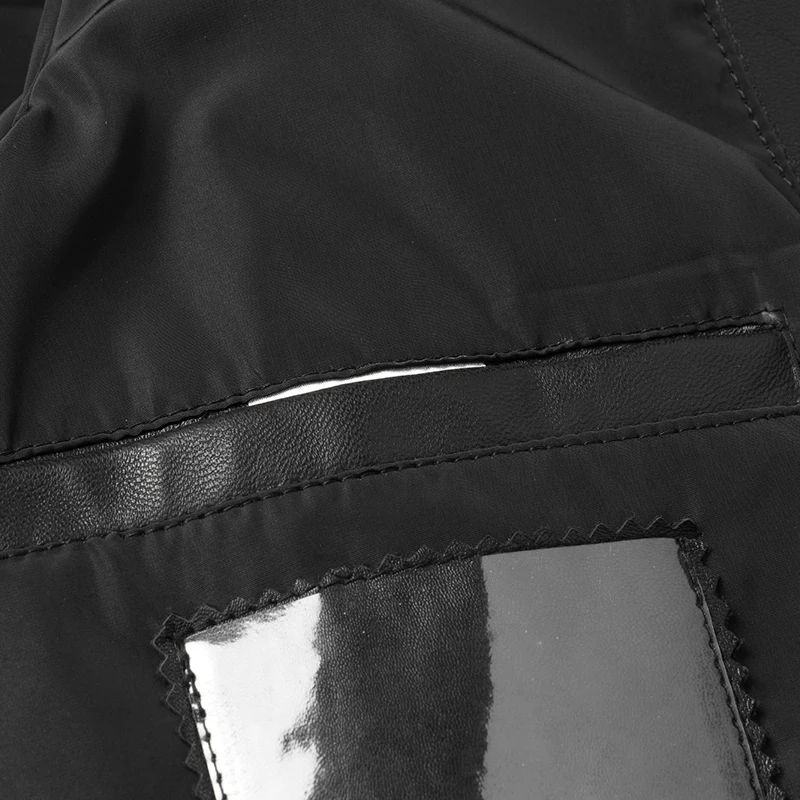 DK с капюшоном средней длины кожаное пальто для мужчин осень весна Высокое