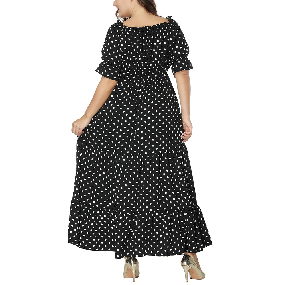 Женское платье с вырезом лодочкой и открытыми плечами большого размера|vestidos