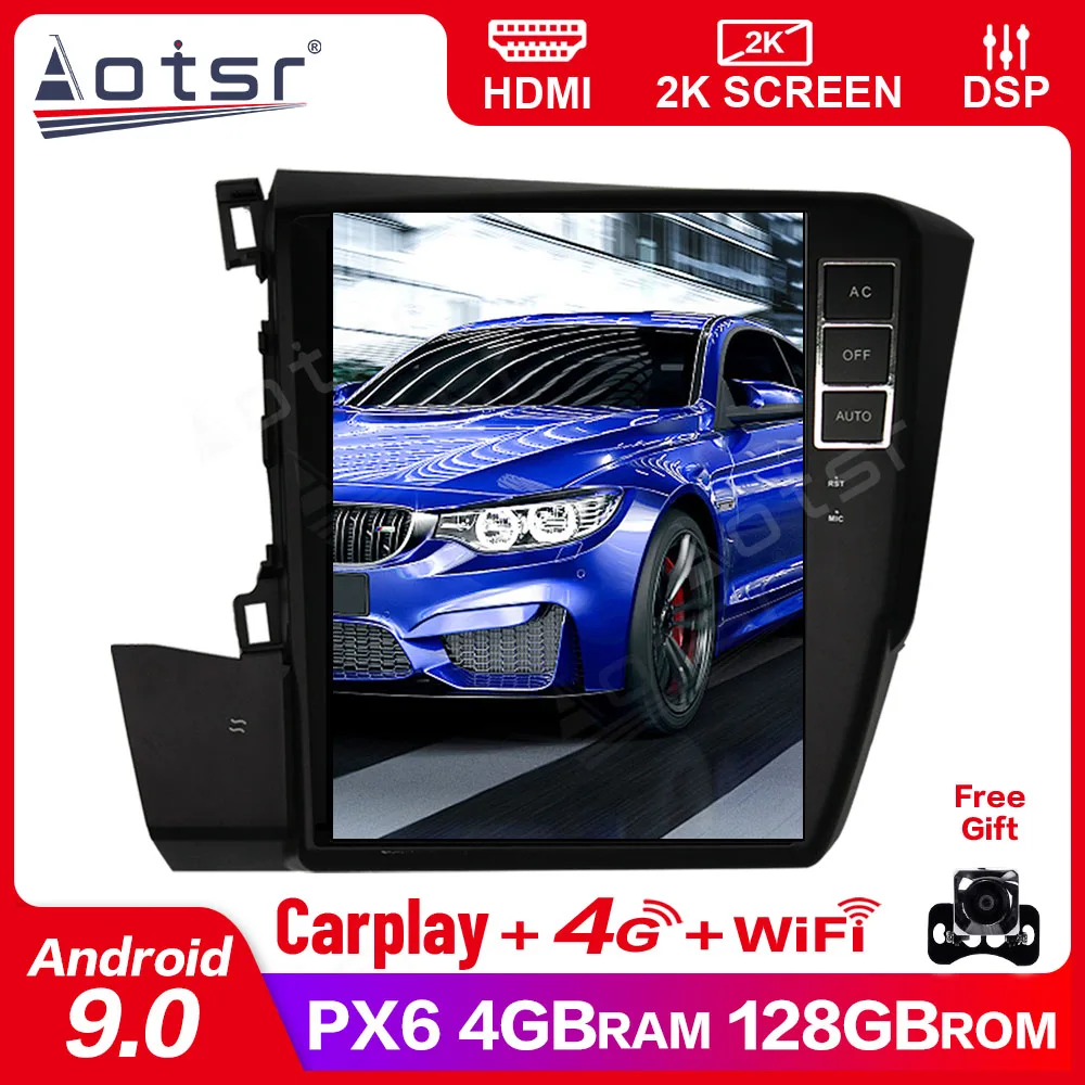 

Android auto camera recorder 9.0 Tesla style Car DVD Player gps tracker For Honda Civic 2012-2015 Auto stereo headunit car GPS