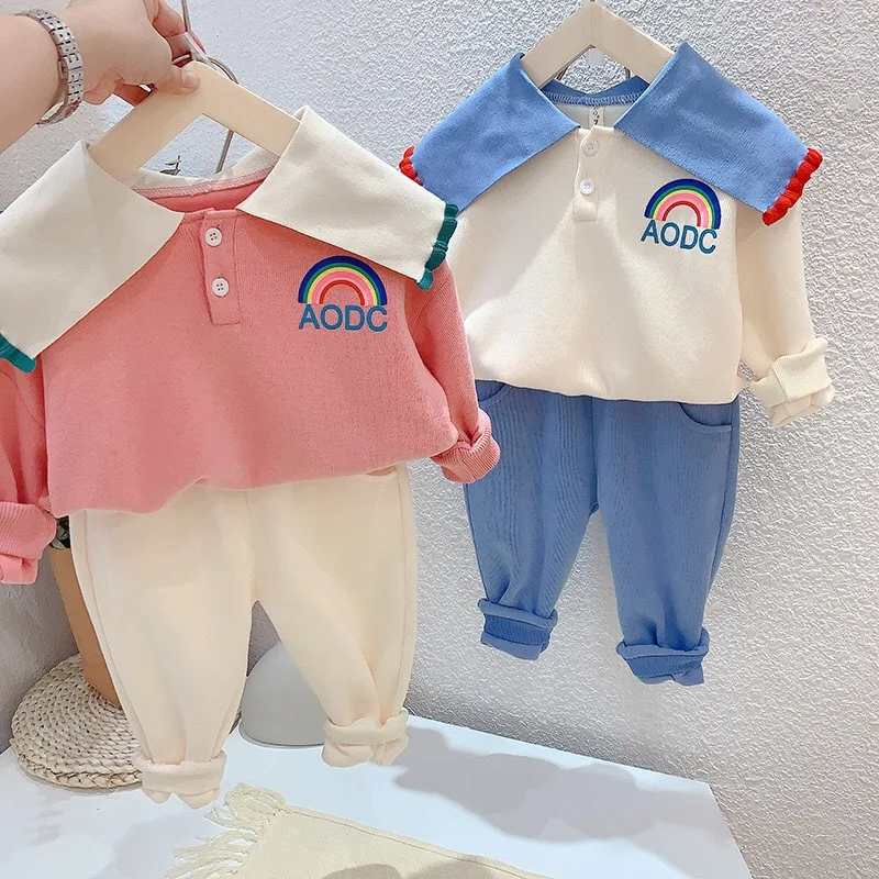 

New Autumn Baby Girls Clothes Winter Kids Clothes Sets Long Sleeve Top+Pants Toddler Girls Outfit Tracksuit Suit Children Clothe