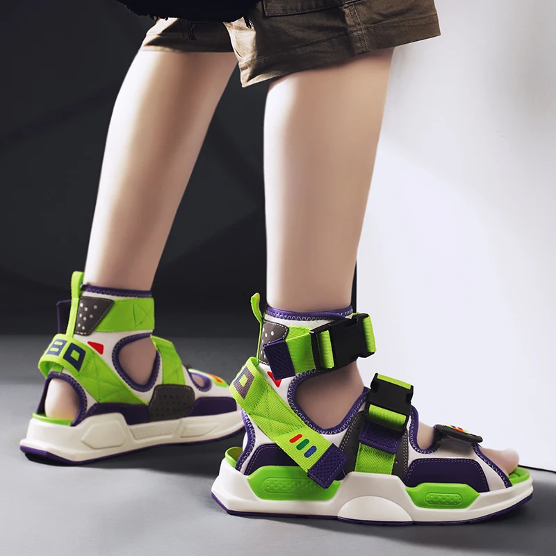 

Мужские Пляжные кроссовки, сандалии на плоской подошве, повседневная обувь, Прямая поставка, летние