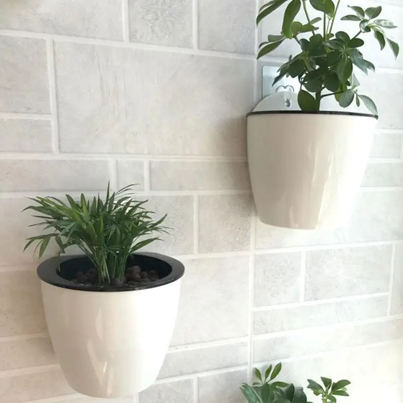 

Hanging Plant Pots Automatic Flower Pot Indoor Planter Wall Hanging Plant Holder Self Watering Plant Pot PC Garden Decoration