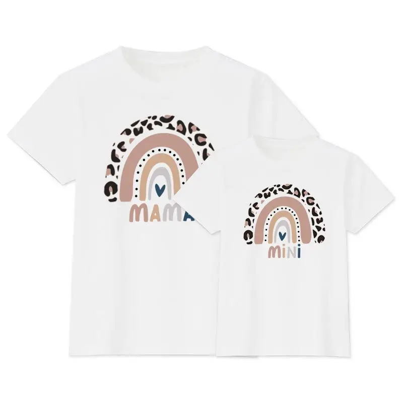 

New Family Tshirts Fashion Mommy And Me Clothes Baby Girl Clothes Letter Printed Woman Girls Cotton Tops Family Matching Outfits