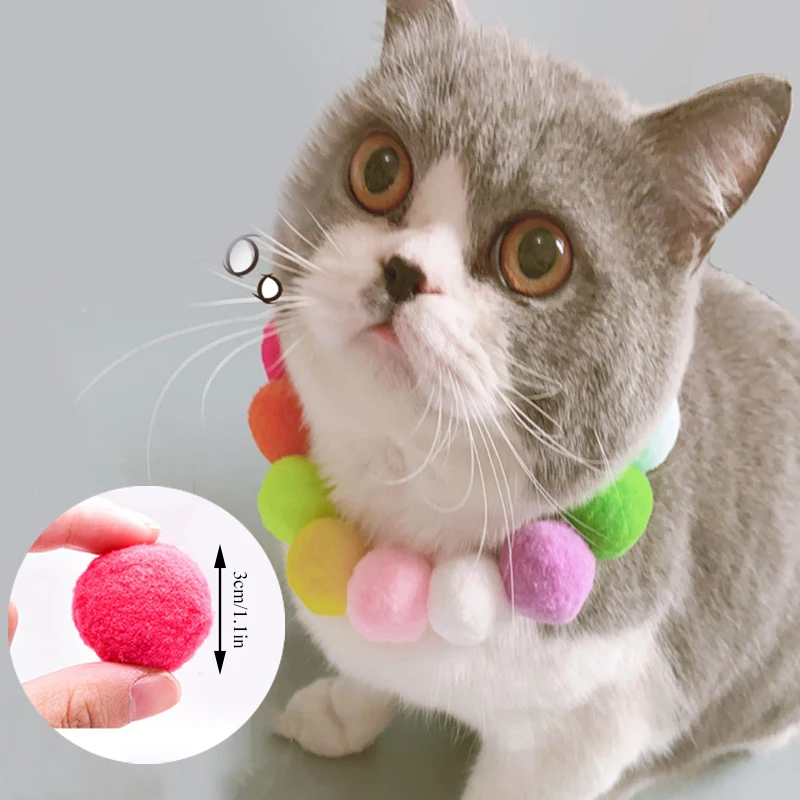 

Ошейник с плюшевым шариком для собак, кошек, регулируемый, аксессуары для ошейника питомца