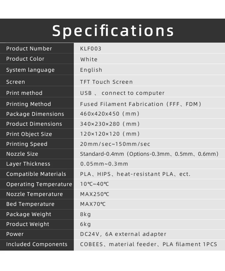3d принтер Cobees 3 FDM 3d принтер 120x120x120 мм автоматический Выравнивающий Высокоточный FDM принтер для образования, семьи и дизайнера