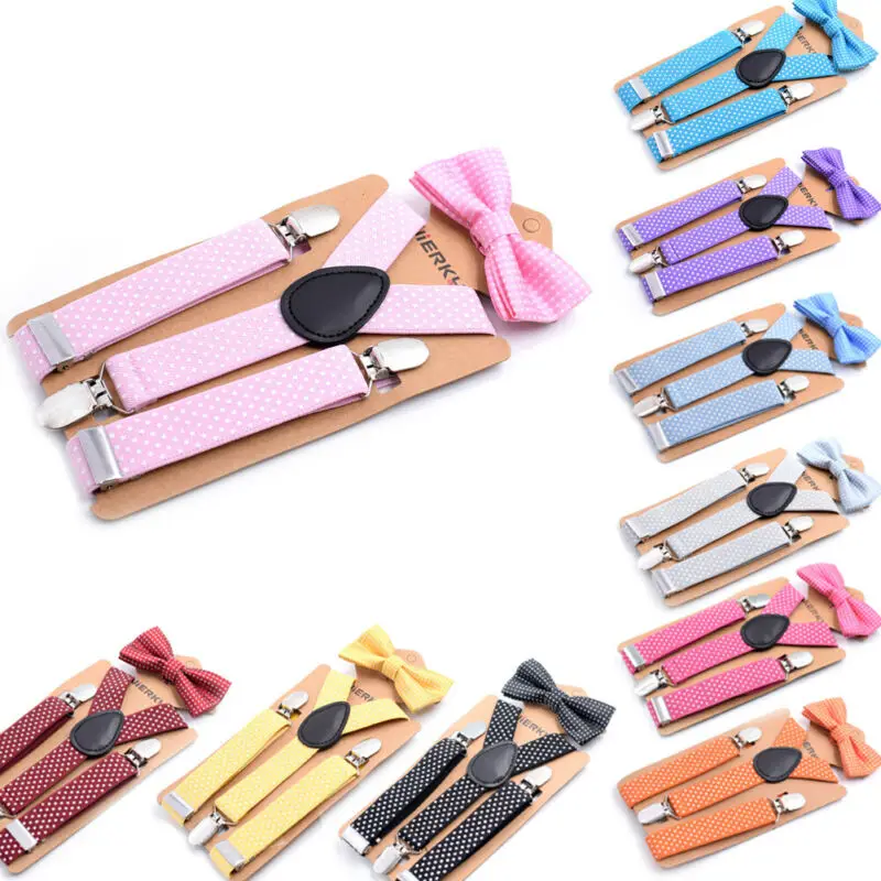 Новинка Детский комплект галстуков бабочек искусственная кожа + галстук бабочка