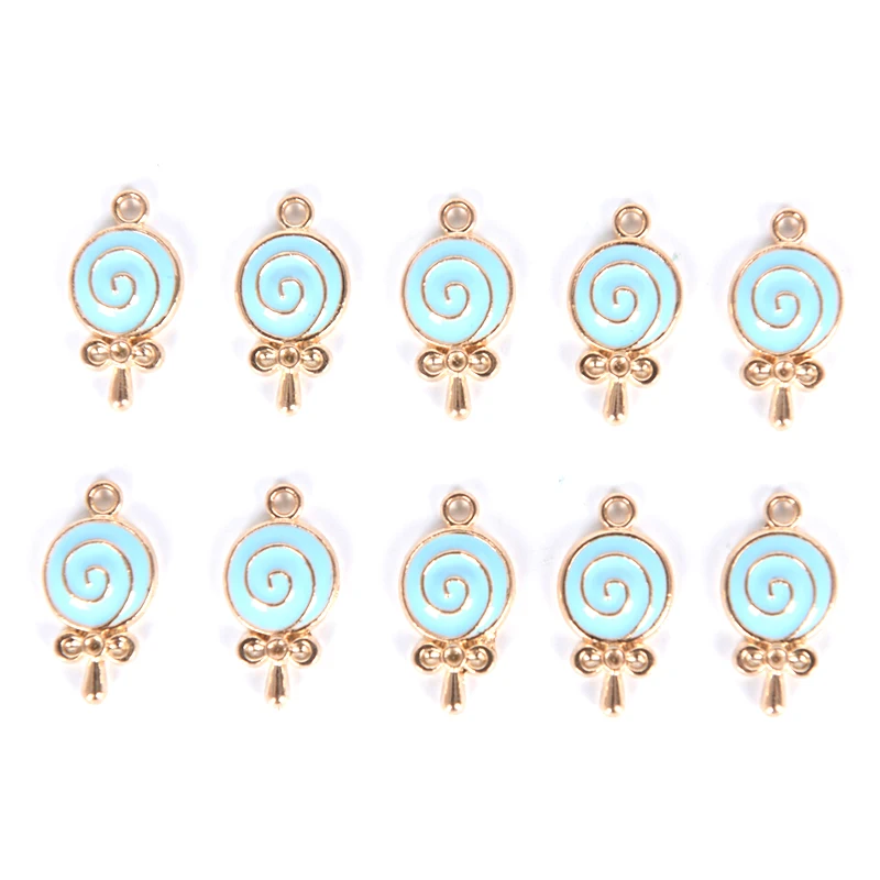 10 шт./лот эмаль леденец конфеты подвески металлические из сплава милые леденцы