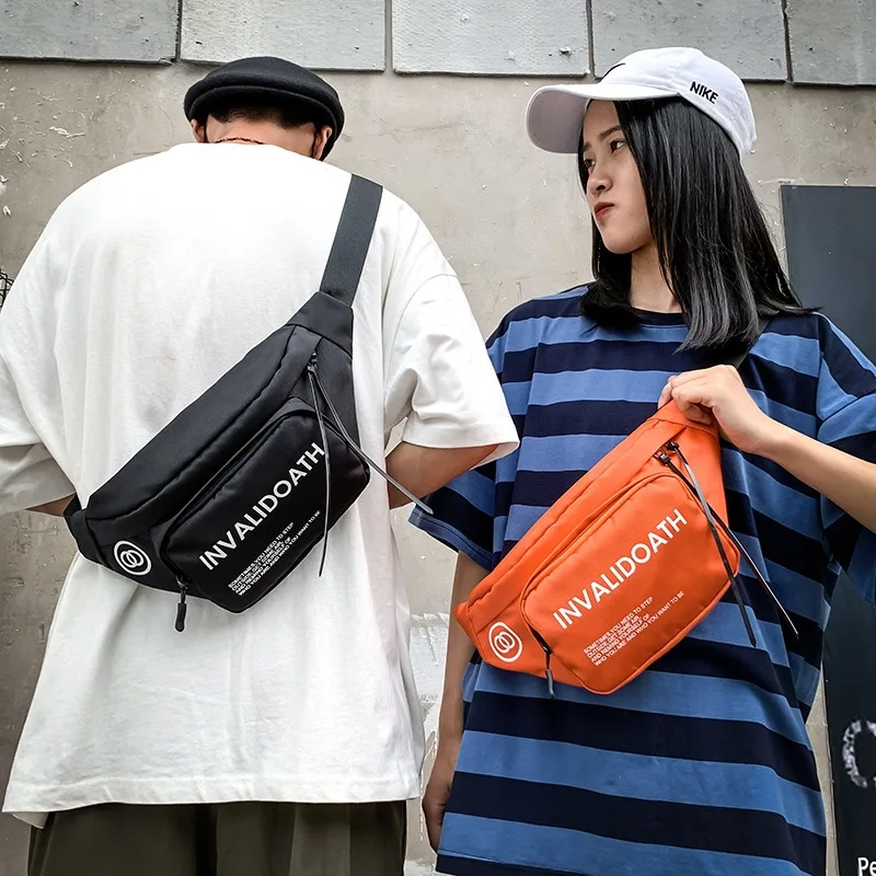 

Fashion Outdoor Men's Chest Bag Trend Letter Messenger Bag Unisex Oxford Cloth Waterproof Outdoor Chest Bag
